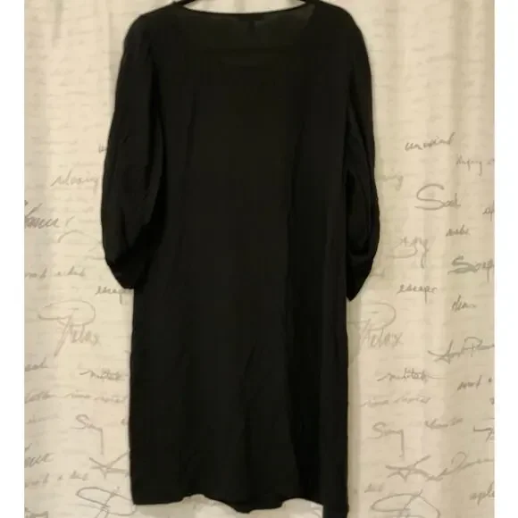 Eileen Fisher Silk Dress Tunic XS Little Black Dress - Picture 4 of 5